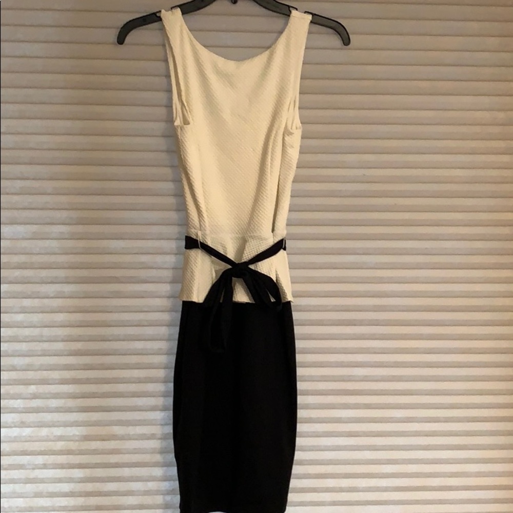 Black and white dress with belt